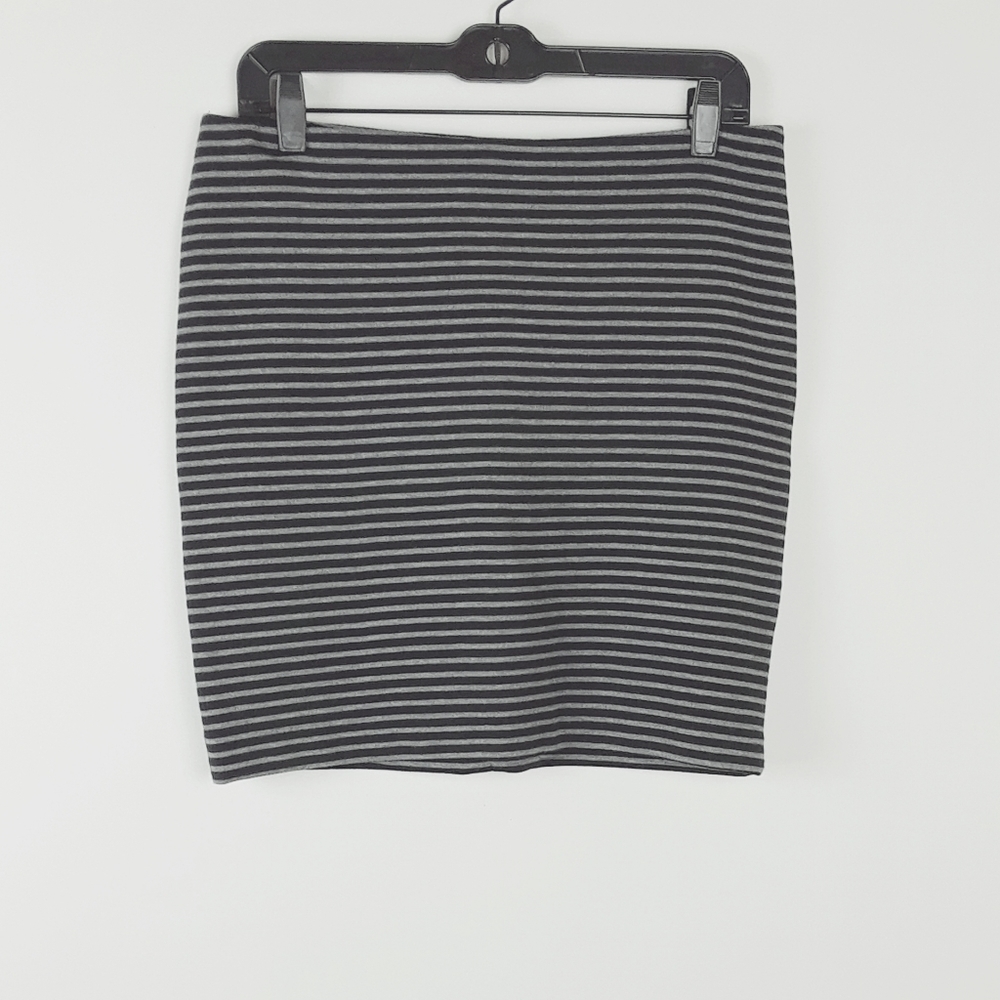 New York and Company Striped Mini Short Stretch Fitted Skirt